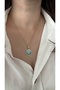 Brand Equivalent Zircon Stone Blue Plate Top Pendant with Eye Detail - 2