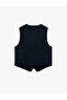 V-Neck Sleeveless Buttoned Viscose Crop School Vest - 2