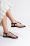 Nora Black Stone Flip Flops Women's Sandals - 7