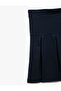 Viscose Blended Basic Pleated Skirt with Elastic Waist - 5