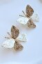 Wicker Butterfly Design Summer Lightweight Ecru Women's Earrings - 4