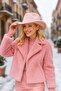 Tedy Curly Plush Pink Trilby Hat