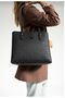 Women's Black Large Size Hand and Shoulder Bag-Bd4028 - 3