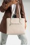 Women's Stone Color Large Size Hand and Shoulder Bag-4028 - 5