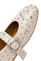 Women's Beige Buckle Stone Genuine Leather Ballerinas, Summer Shoes 25Sfd270718 - 8