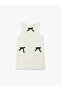 Bow Detailed Pocketed Crew Neck Gilet Dress