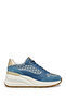 Women's Blue D Spherica Ec13 a - Nap + Emb.Te Lace-Up Wedge Heeled Sneaker D45Waa085Dsc4005