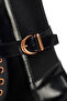 Black Leather Women's Boots - Zippered, 24Wfd 202022 - 8