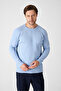 Solen Baby Boy Blue Italian Ribbed Cotton Crew Neck Sweater