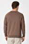 Lunox Men's Brown Italian Ribbed Cotton Sports Crew Neck Sweater - 8