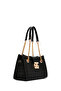 Women's Black Long Strap Printed Shoulder Bag 25Sbd 200626 - 7