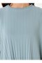 Sandy Fabric Pleated Comfortable Fit Tunic&Pants Set - Antique Green - - 4