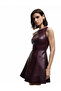Sleeveless Crew Neck A-Line Faux Leather Mini Dress