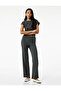 Bürümcük Fabric Textured Slim Fit Lightweight Spanish Flare Pants