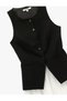 Sleeveless Crew Neck V-Neck Blocky Flounce Long Dress - 5
