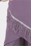 Feather-Detail Stone-Embellished Double Pant Set 30204 - 4