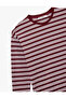 Comfortable Fit Cotton Pique Fabric Crew Neck Long Sleeve Striped T-Shirt - 7