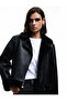 Long Sleeve Zipper Faux Fur Lined Double Breasted Faux Leather Biker Crop Jacket