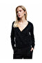 Long Sleeve Double Breasted V-Neck Rhinestone Knit Sweater