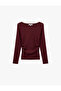 Cotton Slim Fit Drawstring Boat Neck Long Sleeve T-Shirt - 3