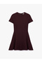 Viscose Blend Short Sleeve Crew Neck Mini Dress - 3