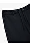 Buttoned Pique Fabric Double Leg Slim Fit Trousers with Lace-Up Waist and Pocket Detail - 5