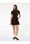 Viscose Blend Short Sleeve Crew Neck Mini Dress
