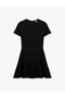 Viscose Blend Short Sleeve Crew Neck Mini Dress - 3