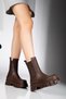 Premium Brown Chelsea Boots Women |   Thick Serrated Sole |   Elastic |   Daily Comfort Boot - 6