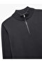 Long Sleeve Viscose Blended Half Zip Sweater - 5