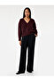 Long Sleeve V-Neck Knitwear Sweater - 2