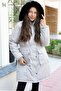Girl's Puffer Jacket with Cream Cover, Pockets, Fur Inside, Detachable Hood 21485 - 2