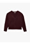 Long Sleeve V-Neck Knitwear Sweater - 3
