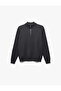Long Sleeve Viscose Blended Half Zip Sweater - 3