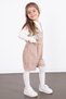 Brown Girl's Melange Cream Badili Salopet Suit 22693 - 5