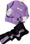 Girl's Lilac Sweat Suit with Girl Lettering Detail on the Sleeves and Chest, and Stripe Detail - 7