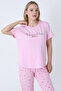 Happiness Bamboo Kısakol Women's Pink Pajama Set - 6