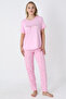 Happiness Bamboo Kısakol Women's Pink Pajama Set