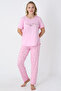 Happiness Bamboo Kısakol Women's Pink Pajama Set - 7