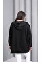 Women's Crystal Fabric Front Zipper Sweatshirt with Stone Detail - 5