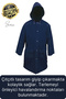 Premium Navy Blue XXL 150g Pocketed Raincoat with Hooded , Raincoat, Windproof and Cold Resistant, Unisex Snap-Fastened Button Overcoat - 3