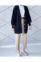 Black Hair Knit Balloon Sleeve Soft Textured Long Women's Knitwear Cardigan - 5