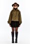 Bat Sleeve Pocket Detachable Hood Lined Trench Coat - 6