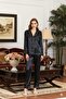 Jeremi 6526 Women's Dowry Satin Button-Front Long Sleeve Pajama Set