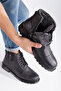 Furry Guaranteed Rubber Sole Men's Black Guaranteed Daily Cold and Waterproof Comfortable Ankle Boots
