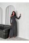 Women's Off-Shoulder Draped Detail Crinkle Blouse Pants Set - 2