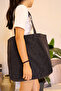 Leopard Print Washed Denim Women's Bag, Large Capacity, Patterned Hand and Shoulder Tote Bag Shopper - 3