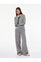Shardonlu Comfortable Fit Ribbed Wide-Leg Sweatpants with Pockets and Elastic Waist