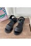 Black Braided Strap Fashion Sandals - 3