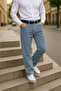 Men's Baggy Fit Jean Marcus Hunter High Waist Straight Cut Flexible Light Blue Denim Trousers C346 - 5